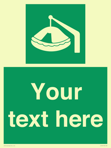 Custom sign Safe condition Davit-launched liferaft